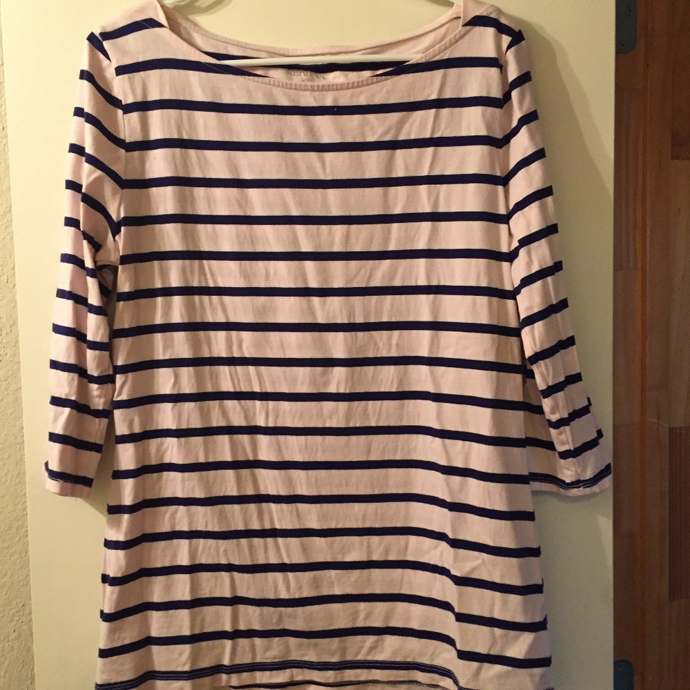 Merona Pink and Navy Striped Shirt
